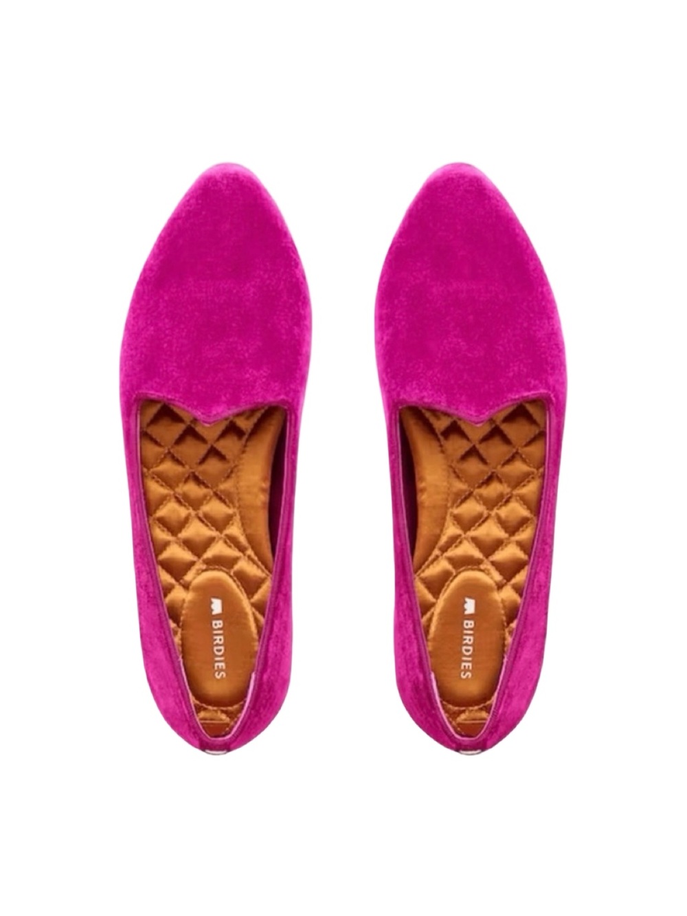 Birdies Heron Fuchsia Velvet Pointed-Toe Flats Size 8